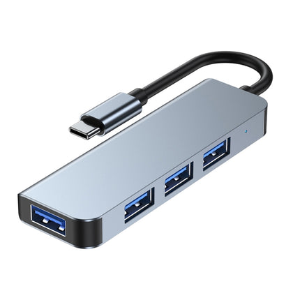 4 in 1 Type-C to 3 x USB 2.0 Ports + USB 3.0 Port Network HUB-garmade.com