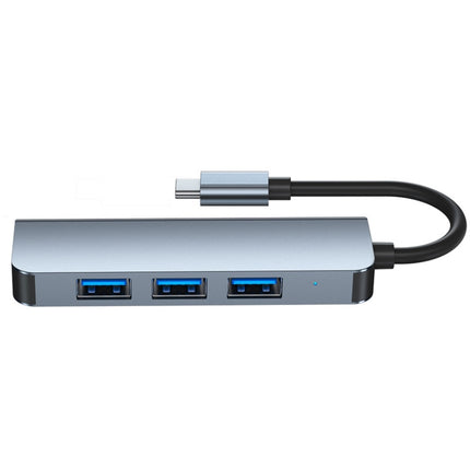 4 in 1 Type-C to 3 x USB 2.0 Ports + USB 3.0 Port Network HUB-garmade.com