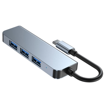 4 in 1 Type-C to 3 x USB 2.0 Ports + USB 3.0 Port Network HUB-garmade.com