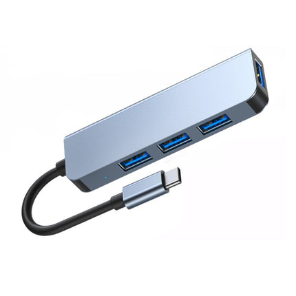 4 in 1 Type-C to 3 x USB 2.0 Ports + USB 3.0 Port Network HUB-garmade.com