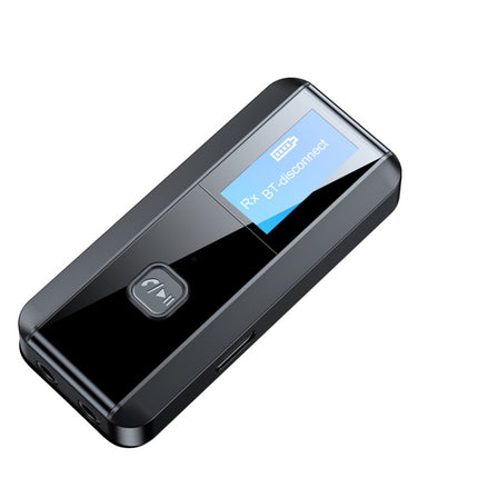 C29 2 in 1 USB Bluetooth 5.0 Audio Receiver Transmitter with LCD Display(Black)-garmade.com