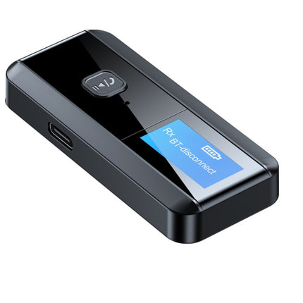 C29 2 in 1 USB Bluetooth 5.0 Audio Receiver Transmitter with LCD Display(Black)-garmade.com