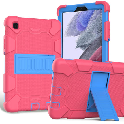 For Samsung Galaxy Tab A7 Lite T220 / T225 Two-Color Robot Shockproof Silicone + PC Protective Case with Holder(Hot Pink+Blue)-garmade.com