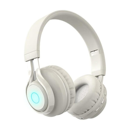 BT06C Cute Wireless Bluetooth 5.0 Headset for Children with Microphone LED Light Suppport Aux-in(Apricot)-garmade.com