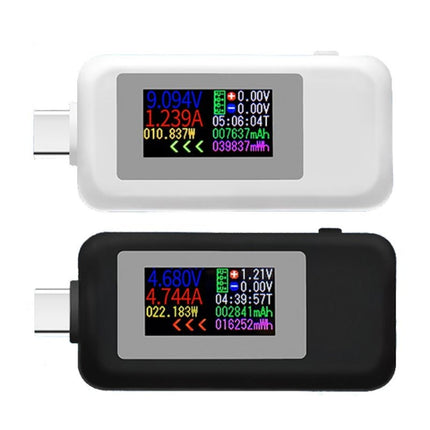 KWS-1902C Color Type C USB Tester Current Voltage Monitor Power Meter Mobile Battery Bank Charger Detector(White)-garmade.com