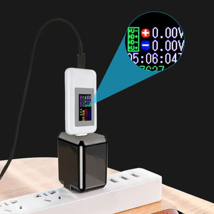 KWS-1902C Color Type C USB Tester Current Voltage Monitor Power Meter Mobile Battery Bank Charger Detector(Black)-garmade.com