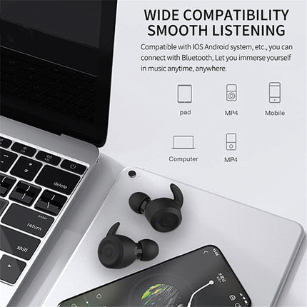 T20 TWS Bluetooth Hooks Wireless Sports Headphones with Charging Box IPX6 Waterproof Noise-cancelling Earphones(White)-garmade.com
