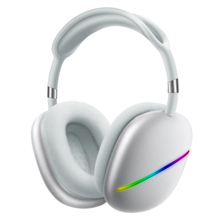 AKZ MAX10 Head-mounted RGB Wireless Bluetooth Music Headset With Microphone, Supports TF Card(White)-garmade.com