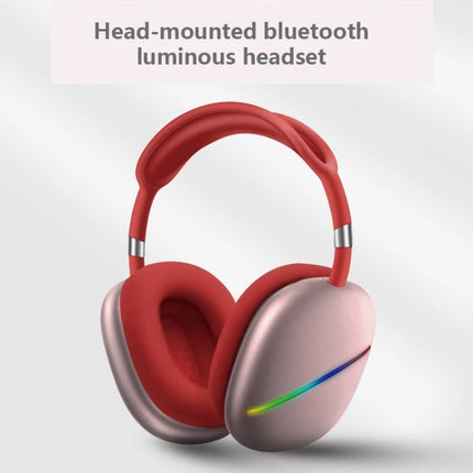 AKZ MAX10 Head-mounted RGB Wireless Bluetooth Music Headset With Microphone, Supports TF Card(Red)-garmade.com