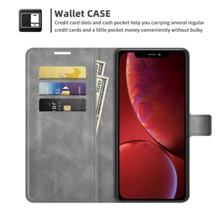 Retro Calf Pattern Buckle Horizontal Flip Leather Case with Holder & Card Slots & Wallet For iPhone 13(Grey)-garmade.com