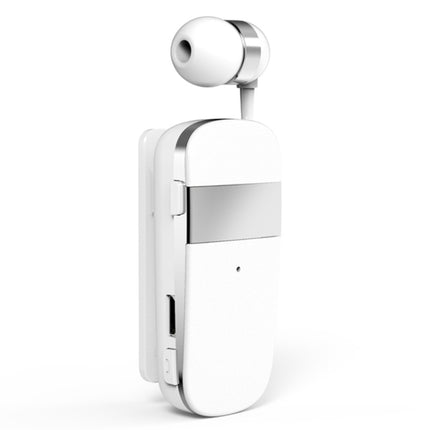 K53 Stereo Wireless Bluetooth Headset Calls Remind Vibration Wear-Clip Driver Auriculares Earphone For Phone(White)-garmade.com