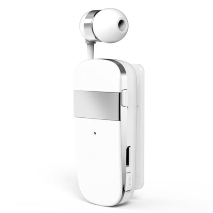 K53 Stereo Wireless Bluetooth Headset Calls Remind Vibration Wear-Clip Driver Auriculares Earphone For Phone(White)-garmade.com