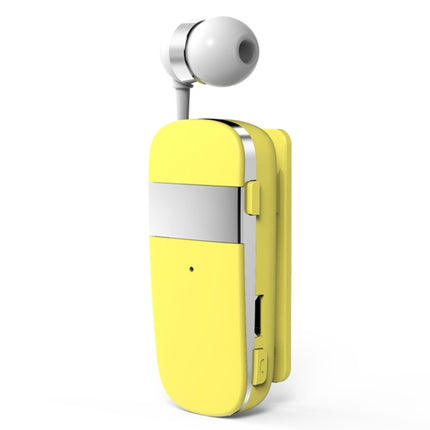 K53 Stereo Wireless Bluetooth Headset Calls Remind Vibration Wear-Clip Driver Auriculares Earphone For Phone(Yellow)-garmade.com