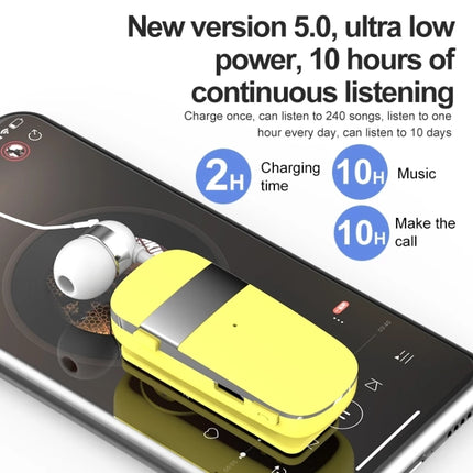 K53 Stereo Wireless Bluetooth Headset Calls Remind Vibration Wear-Clip Driver Auriculares Earphone For Phone(Yellow)-garmade.com