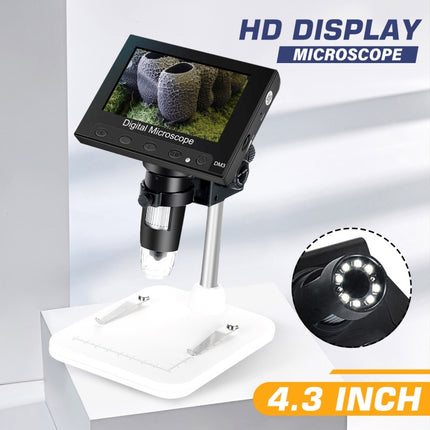 DM4 4.3 Inch LCD Digital Microscope Endoscope with Recording and Stand, HD, 720P, 1000X Zoom-garmade.com
