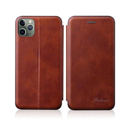 For iPhone 13 Pro Max Integrated Voltage Retro Texture Magnetic TPU+PU Leather Case with Card Slot & Holder(Brown)-garmade.com