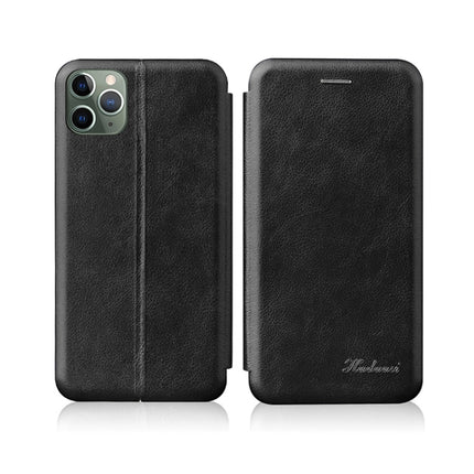 For iPhone 13 Pro Integrated Voltage Retro Texture Magnetic TPU+PU Leather Case with Card Slot & Holder(Black)-garmade.com