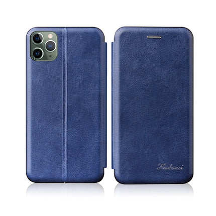 For iPhone 13 Pro Integrated Voltage Retro Texture Magnetic TPU+PU Leather Case with Card Slot & Holder(Blue)-garmade.com