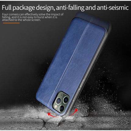 For iPhone 13 Pro Integrated Voltage Retro Texture Magnetic TPU+PU Leather Case with Card Slot & Holder(Blue)-garmade.com