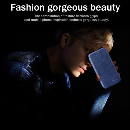 For iPhone 13 Integrated Voltage Retro Texture Magnetic TPU+PU Leather Case with Card Slot & Holder(Blue)-garmade.com