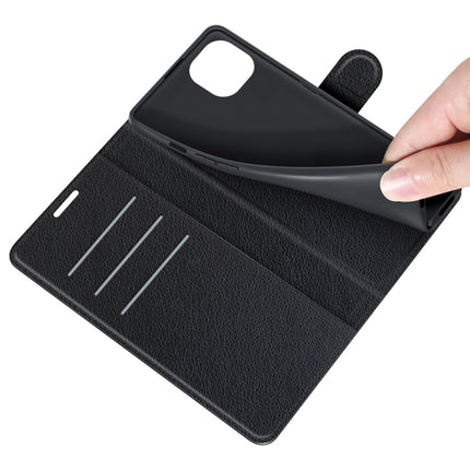 For iPhone 13 Litchi Texture Horizontal Flip Protective Case with Holder & Card Slots & Wallet(Black)-garmade.com