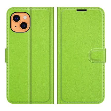 For iPhone 13 Litchi Texture Horizontal Flip Protective Case with Holder & Card Slots & Wallet(Green)-garmade.com