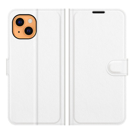For iPhone 13 mini Litchi Texture Horizontal Flip Protective Case with Holder & Card Slots & Wallet(White)-garmade.com