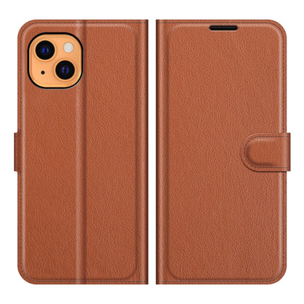 For iPhone 13 mini Litchi Texture Horizontal Flip Protective Case with Holder & Card Slots & Wallet(Brown)-garmade.com