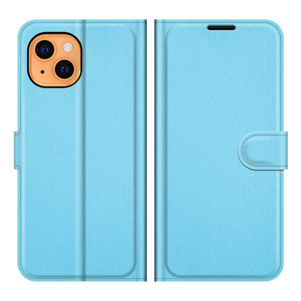 For iPhone 13 mini Litchi Texture Horizontal Flip Protective Case with Holder & Card Slots & Wallet(Blue)-garmade.com