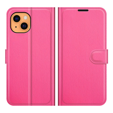 For iPhone 13 mini Litchi Texture Horizontal Flip Protective Case with Holder & Card Slots & Wallet(Rose Red)-garmade.com