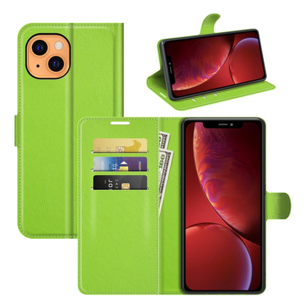 For iPhone 13 mini Litchi Texture Horizontal Flip Protective Case with Holder & Card Slots & Wallet(Green)-garmade.com