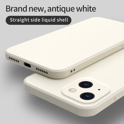 Solid Color Cube Straight Edge Liquid Silicone Case For iPhone 13 Pro Max(Black)-garmade.com