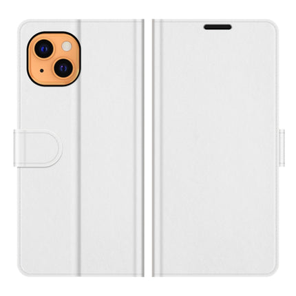 R64 Texture Single Horizontal Flip Protective Case with Holder & Card Slots & Wallet& Photo Frame for iPhone 13(White)-garmade.com