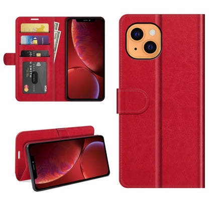 R64 Texture Single Horizontal Flip Protective Case with Holder & Card Slots & Wallet& Photo Frame for iPhone 13(Red)-garmade.com