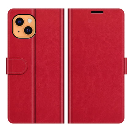 R64 Texture Single Horizontal Flip Protective Case with Holder & Card Slots & Wallet& Photo Frame for iPhone 13(Red)-garmade.com