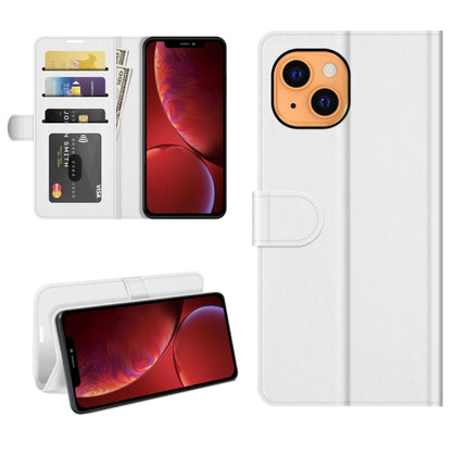 R64 Texture Single Horizontal Flip Protective Case with Holder & Card Slots & Wallet& Photo Frame for iPhone 13 mini(White)-garmade.com