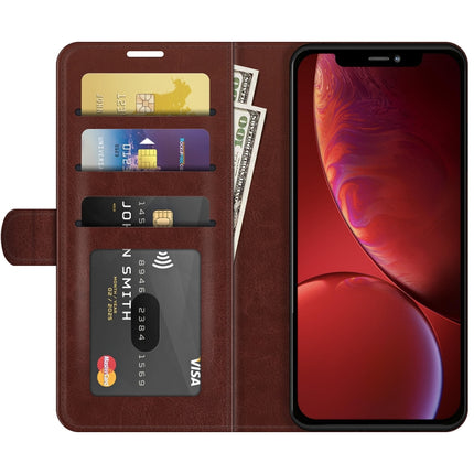 R64 Texture Single Horizontal Flip Protective Case with Holder & Card Slots & Wallet& Photo Frame for iPhone 13 mini(Brown)-garmade.com