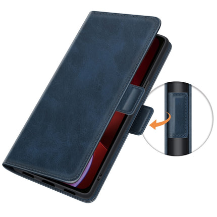 Dual-side Magnetic Buckle Horizontal Flip Leather Case with Holder & Card Slots & Wallet for iPhone 13 mini(Dark Blue)-garmade.com