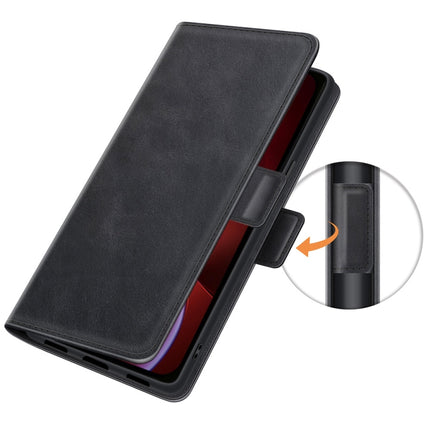 Dual-side Magnetic Buckle Horizontal Flip Leather Case with Holder & Card Slots & Wallet for iPhone 13(Black)-garmade.com