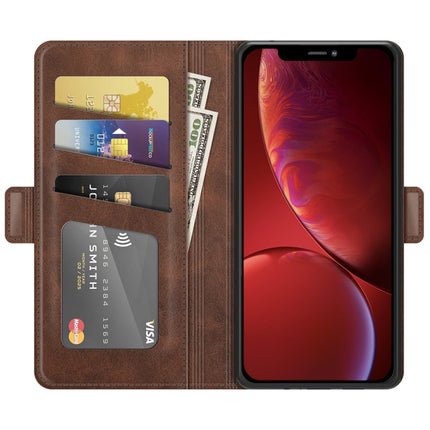 Dual-side Magnetic Buckle Horizontal Flip Leather Case with Holder & Card Slots & Wallet for iPhone 13(Brown)-garmade.com