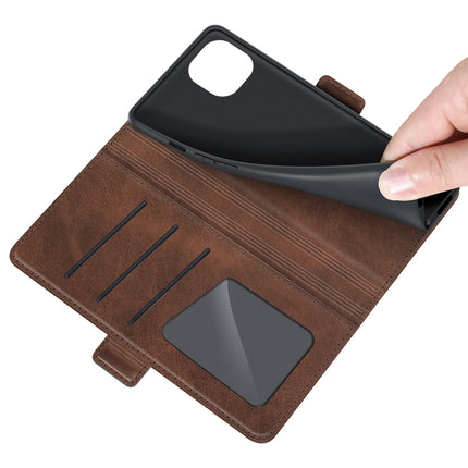 Dual-side Magnetic Buckle Horizontal Flip Leather Case with Holder & Card Slots & Wallet for iPhone 13(Brown)-garmade.com