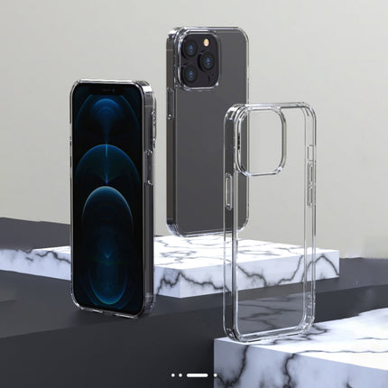 High Transparent Tempered Glass + TPU Shockproof Case For iPhone 13 Pro(Black)-garmade.com