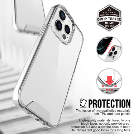 High Transparent Acrylic +TPU Shockproof Case For iPhone 13(Transparent)-garmade.com