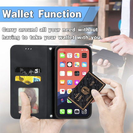 For iPhone 13 Pro Max Retro Skin Feel Business Magnetic Horizontal Flip Leather Case With Holder & Card Slots & Wallet & Photo Frame(Black)-garmade.com