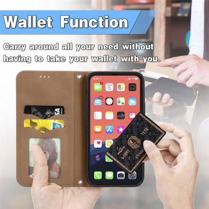 For iPhone 13 Pro Max Retro Skin Feel Business Magnetic Horizontal Flip Leather Case With Holder & Card Slots & Wallet & Photo Frame(Brown)-garmade.com