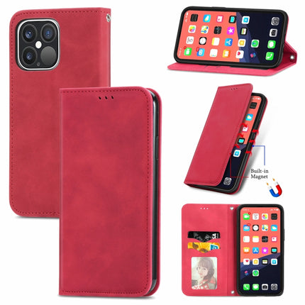 For iPhone 13 Pro Max Retro Skin Feel Business Magnetic Horizontal Flip Leather Case With Holder & Card Slots & Wallet & Photo Frame(Red)-garmade.com