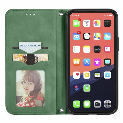 For iPhone 13 Pro Max Retro Skin Feel Business Magnetic Horizontal Flip Leather Case With Holder & Card Slots & Wallet & Photo Frame(Green)-garmade.com