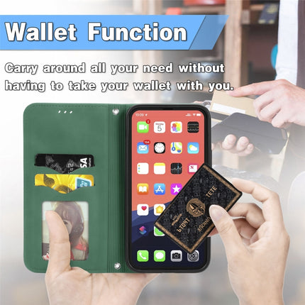 For iPhone 13 Pro Max Retro Skin Feel Business Magnetic Horizontal Flip Leather Case With Holder & Card Slots & Wallet & Photo Frame(Green)-garmade.com