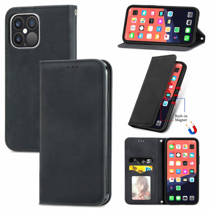 For iPhone 13 Pro Retro Skin Feel Business Magnetic Horizontal Flip Leather Case With Holder & Card Slots & Wallet & Photo Frame(Black)-garmade.com