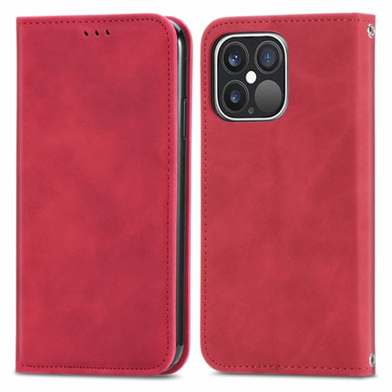 For iPhone 13 Pro Retro Skin Feel Business Magnetic Horizontal Flip Leather Case With Holder & Card Slots & Wallet & Photo Frame(Red)-garmade.com